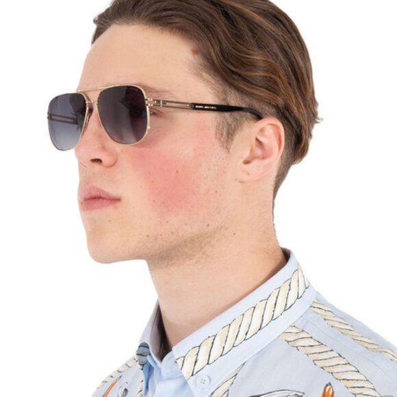 Marc Jacobs MARC 633/S 0RHL 9O Aviator Sunglasses - Gold/Black/Grey - Picture 2 of 11